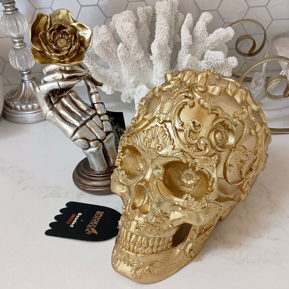 NEW! GOTH GLAM Skeleton HAND W/FLOWER - Picture 6 of 6